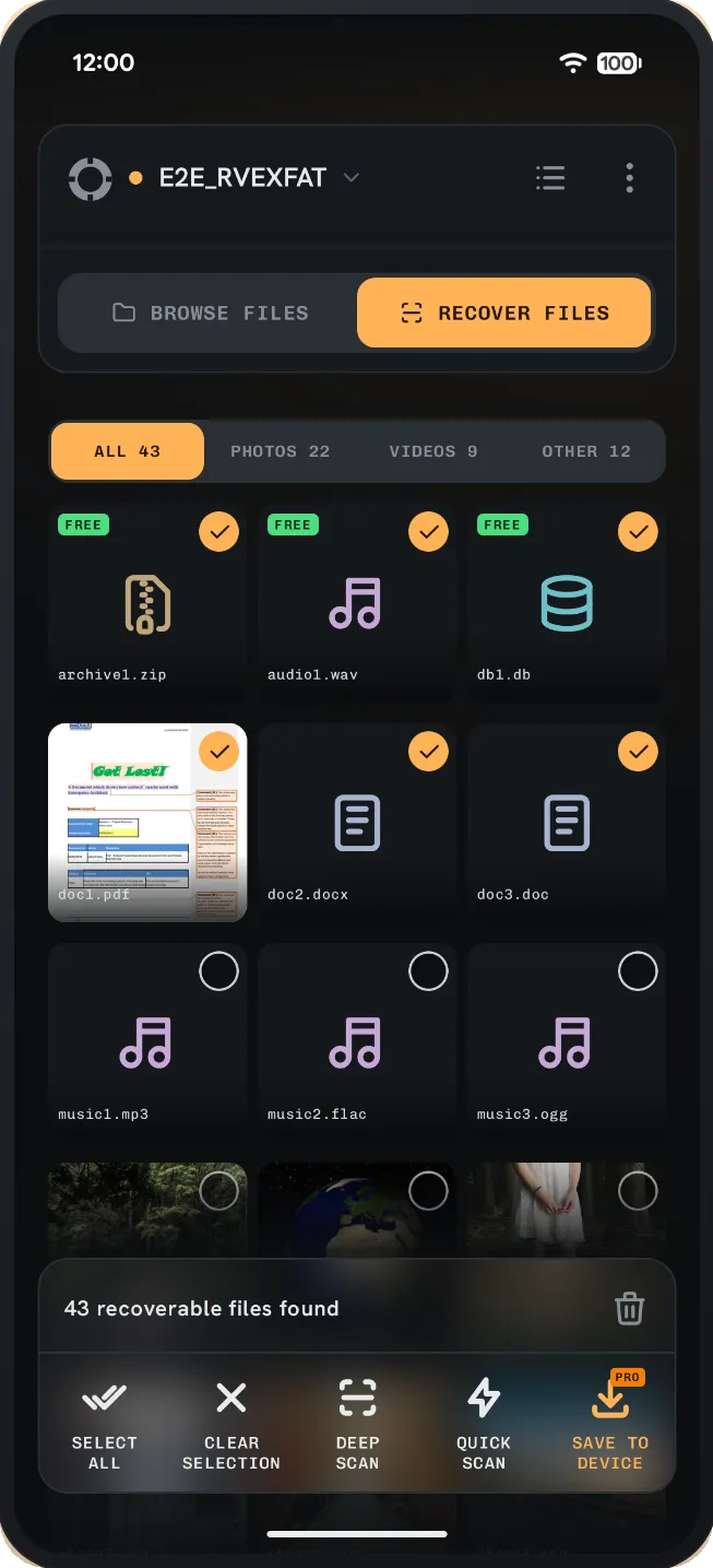 The one-time in-app purchase screen that unlocks saving every recovered file.