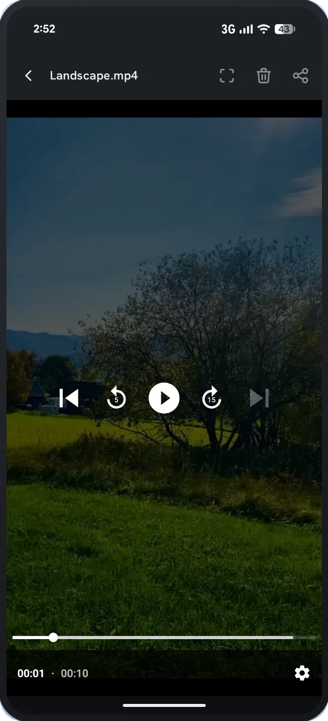 Playing a video file directly from a connected Mac drive inside APFS Reader.